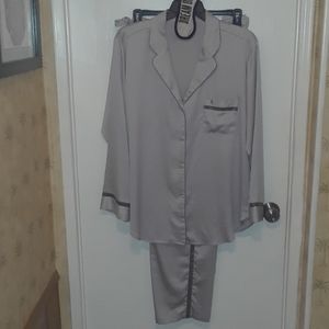 Victoria's Secret Satin-Look Silver PJ's XL/XL